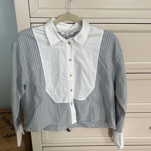 BNWT Madewell Blue and White Striped Button Down Shirt
